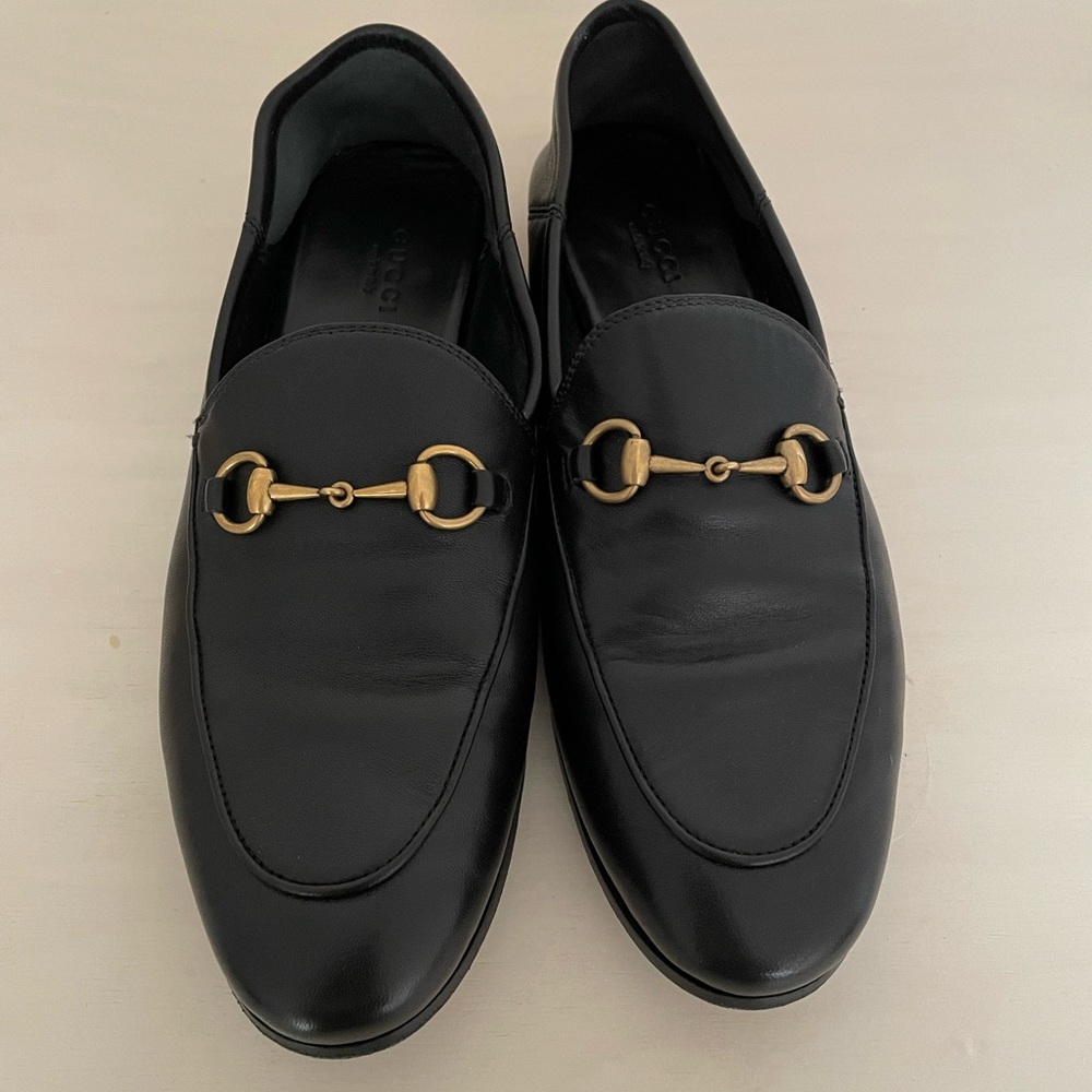 Gucci Brixton Leather Horsebit Loafers